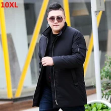 Зимняя длинная куртка с секциями XL, мужская куртка с бархатной подкладкой, свободное мужское зимнее пальто 9XL 10XL 11XL