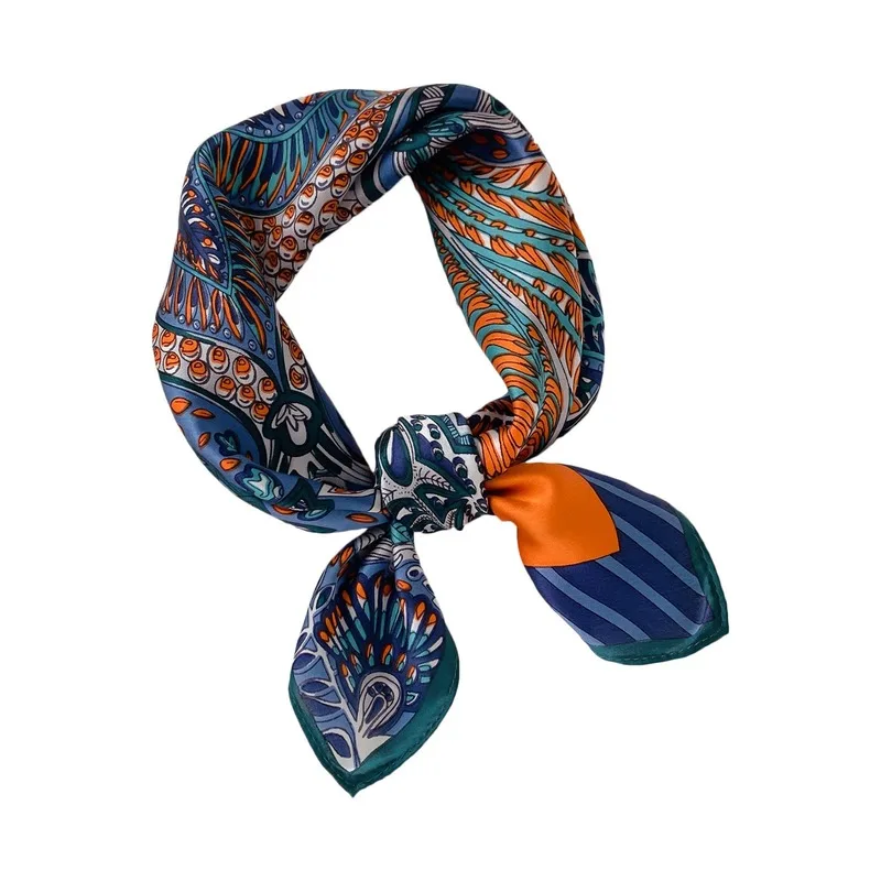 

2020 autumn and winter new four seasons printing square scarf temperament sunscreen silk scarf mulberry silk small square scarf
