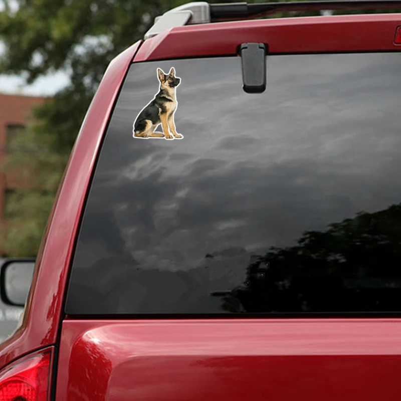 Aliauto Lovely Car Sticker German Shepherd on Board Auto Accessories Vinyl Decal for Peugeot Skoda Mazda Mitsubishi,15cm*15cm