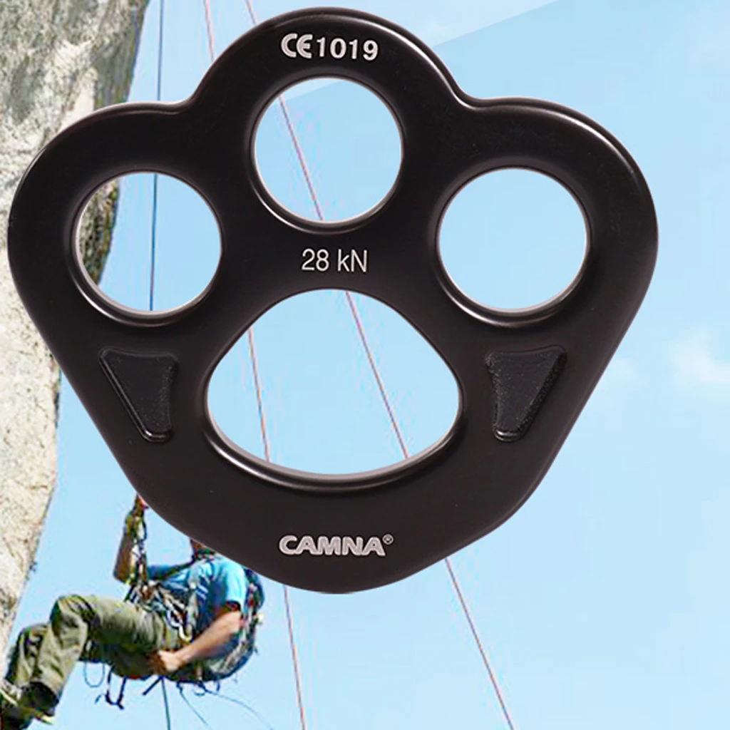 28KN Paw Rigging Plate, Aluminum Anchor Multipliers Connector for Rock Climbing Equipment Tree Arborist Rescue