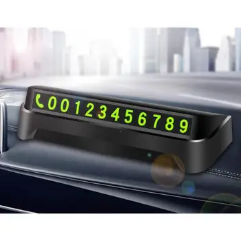 

Car Temporary Parking Card Universal Auto Dashboard Luminous Phone Number Sign Automobile Phone Number Sign White/Black