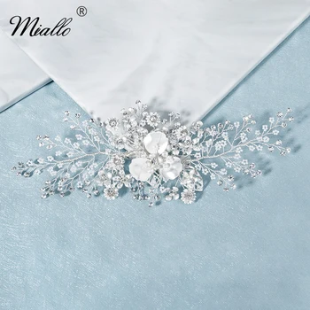 

Miallo Flower Rhinestone Hair Clips for Women Accessories Gold Color Hair Pins Prom Ornaments Luxury Jewelry Bridal Headpiece