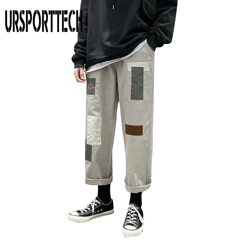 

URSPORTTECH Hip Hop Cargo Pants Men Japanese Style Trousers Sweatpants Streetwear Men Joggers Track Casual Sweat Pants Plus Size