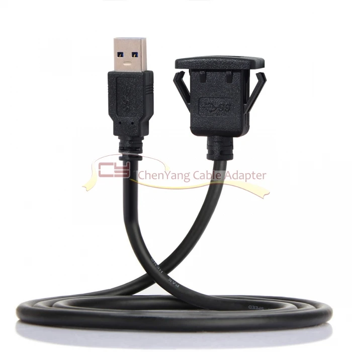 1 м водонепроницаемый один USB 3,0 удлинитель защелка крепление автомобиля AUX кабель для приборной панели