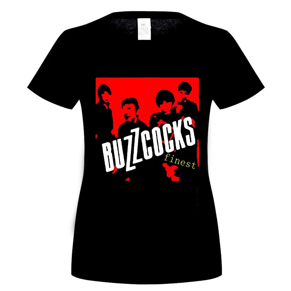 women black Новинка, Buzzcocks, рок-группа, логотип, музыка, белый, черный, Мужская футболка, США Размер, S-3Xl, Fq1, новинка, унисекс, Забавные топы, футболка - Цвет: women black