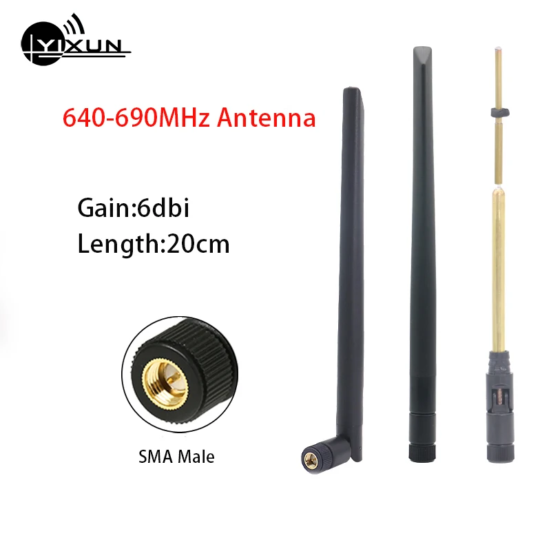 640-690MHz Omnidirectional High Gain 6dbi Foldable Glue Stick Antenna Wireless Microphone Rubber Sleeve SMA Male Interface 2 4g wireless video conference omnidirectional microphone 360°voice pickup omnidirectional computer microphone for large meeting