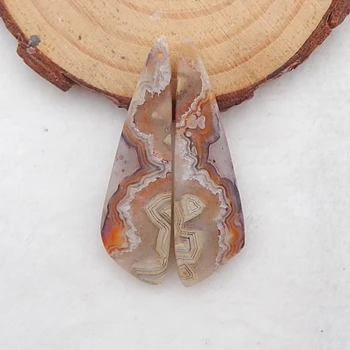 

Natural Crazy Lace Rosetta Stone Earrings Beads, stone for earrings making, 41x12x5mm，6.4g