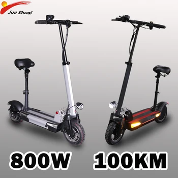 Billig JS Elektrische Roller 800W Motor Elektrische Skateboard Für Erwachsene 50 KM/H 100KM 48V26A Batterie 8 Zoll Rad Faltbare Tretroller