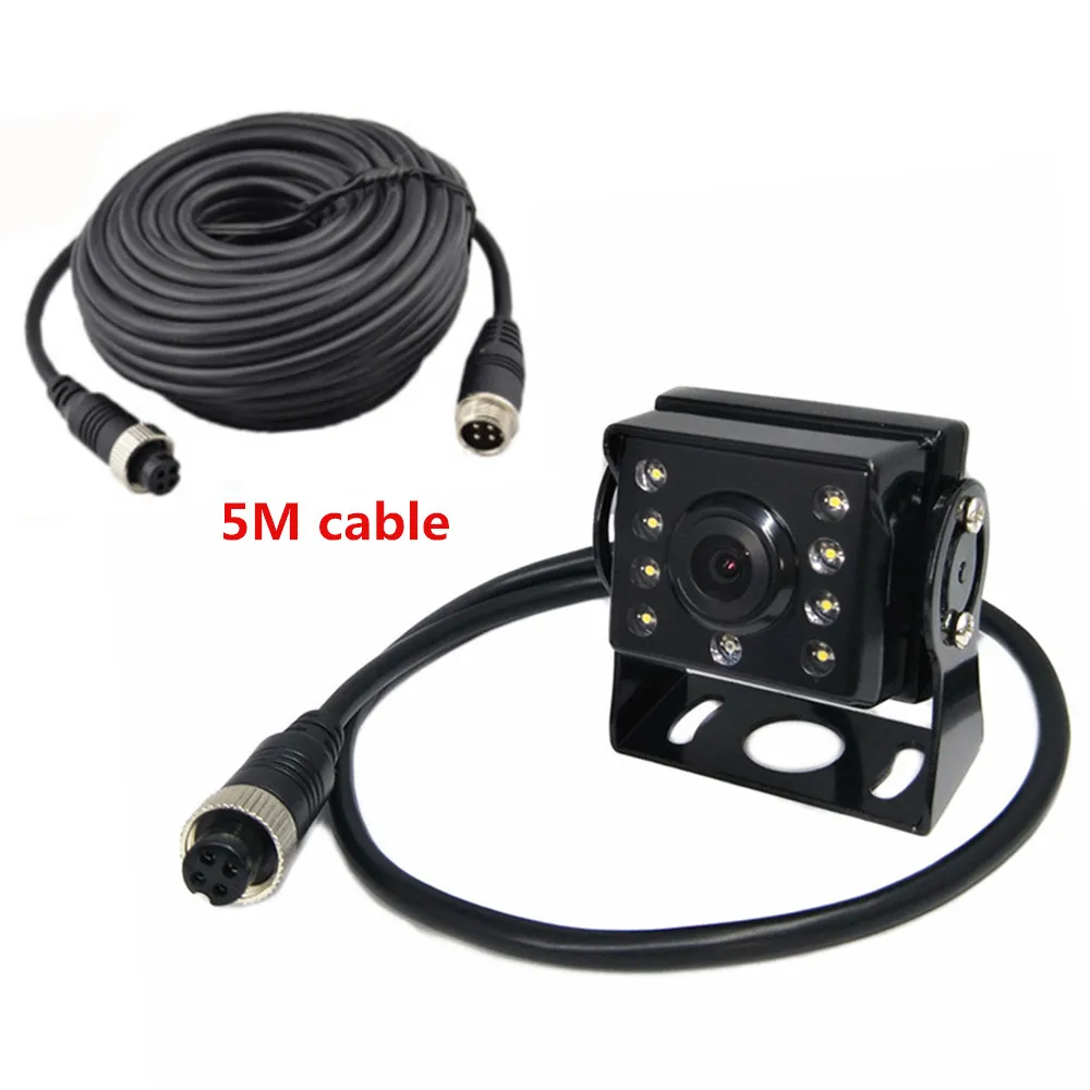 Reverse cam1 5Mcable " 4 сплит-экран ips экран 1024*600 AHD автомобильный монитор Безопасность Мониторинг Автомобильный регистратор DVR передние/задние двойные линзы камеры - Цвет: Reverse cam1 5Mcable
