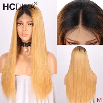 

1B/27 Ombre Lace Front Wig 13*4 Straight Lace Front Human Hair Wig 150% Middle Ration Remy Peruvian Lace Wig For Black Women