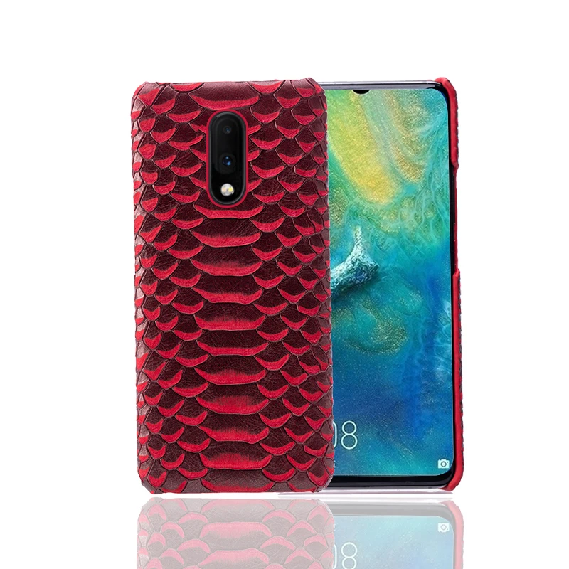 Чехол для телефона One plus 6 6T 7 7T Pro Чехол для 3 3T 5 5T Задняя крышка из воловьей кожи с текстурой змеи