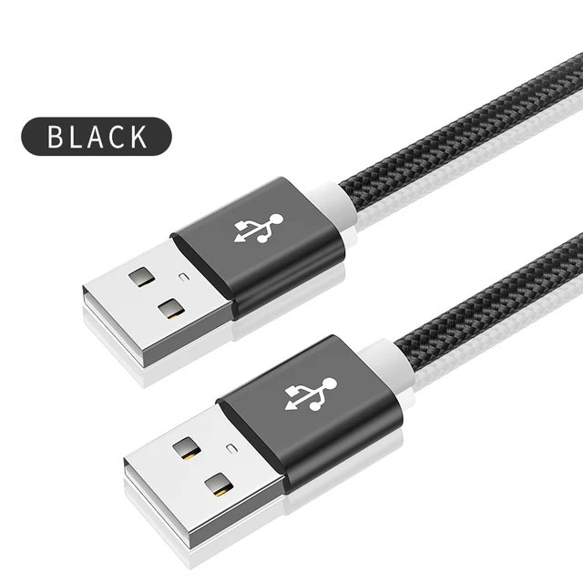 Kebiss Weave USB to USB Extension Cable Type A Male to Male USB Extender for Radiator Hard Disk Webcom Camera USB Cable Extens black