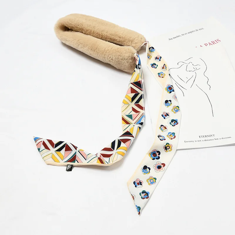 Fashion Scarf New Lace-Up Collar Korean  Of The Faux Fur Collar Stitching Autumn Winter Wild Fashion Keep Warm Scarf  WD17 (7)