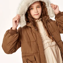 Детская одежда; хлопковое пальто для девочек; детская хлопковая одежда; коллекция года; сезон осень-зима; длинная теплая куртка для больших детей