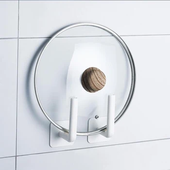 

Wall Mounted Multifunction Storage Rack Punch Free Cutting Board Pot Lid Storage Holder Bathroom Kitchen Organizer 2Pcs