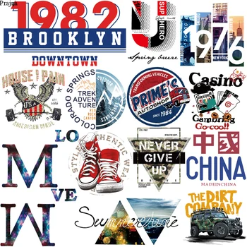 

Prajna Letter Patch Iron On Heat Transfers Vinyl For Clothing Van Gogh Stickers On Clothes Transfer Thermal Fashion Boy Badges