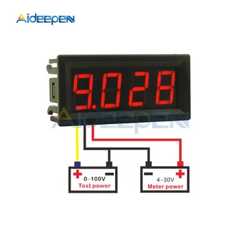Mini medidor de voltaje con ajuste fino, tres decimales, voltímetro de 0,56 pulgadas, CC 0-100V, 4 bits, pantalla LED, Panel Digital, voltímetro, Detector, herramientas de control 2