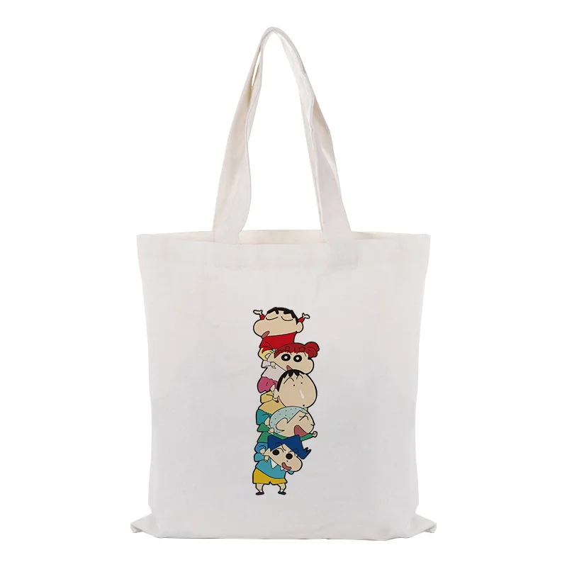Crayon Shin-chan Холщовая Сумка для ежедневного использования с логотипом на заказ сумка для покупок эко многоразовая утилизация текста DIY