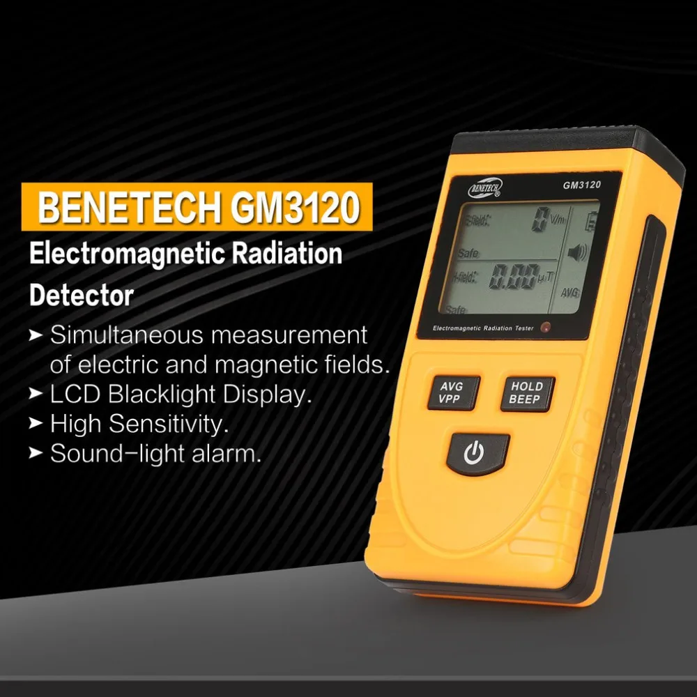 BENETECH GM3120 LCD Digital Electromagnetic Radiation Detector Meter Dosimeter Tester Counter for Computer Phone TV