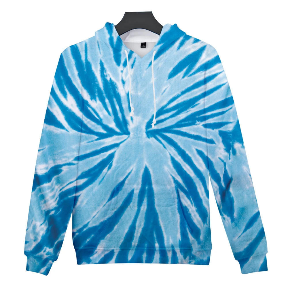 Осенняя удобная толстовка с 3D принтом tie-dye, Мужская/Женская Повседневная Синяя толстовка с 3D принтом tie-dye, зимняя уличная одежда
