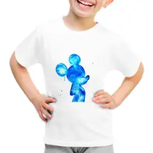 Детская футболка Летняя футболка с короткими рукавами и принтом Микки и Минни для мальчиков и девочек детская футболка для мальчиков и девочек