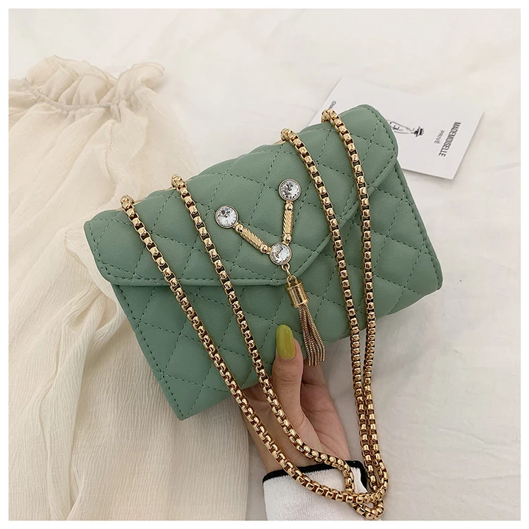 Женская сумка Bolsas Feminina Bolsos Mujer, новинка, Корейская версия, универсальная сумка-мессенджер на одно плечо с цепочкой, маленькая квадратная сумка