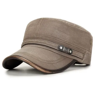 SHALUOTAOTAO мужская плоская кепка Snapback осень зима Модные хлопковые винтажные армейские кепки регулируемый размер тренд брендовые шляпы для отдыха - Цвет: Coffee