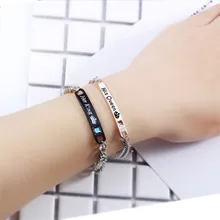 DIY модные аксессуары буквы корона для пары браслет сплав цепь два цвета браслет кристалл браслет подарок