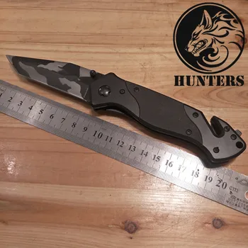 

Tactical 56HRC High Hardness3CR13C Amouflage Blade G10 + Steel Tail Handle Folding Knife Survival Hunting Camping Survival Tool