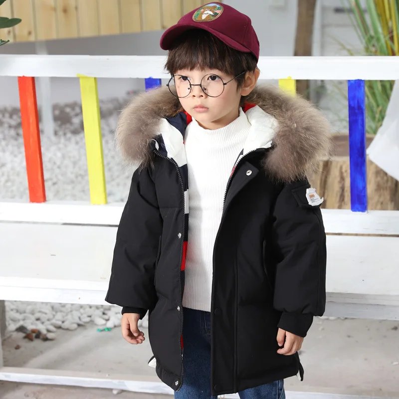 

Boys Down Heeded Jacket Child Clothes Kids Winter Warm Jackets Snowsuit Infant Boy Puffer Coat 90-130