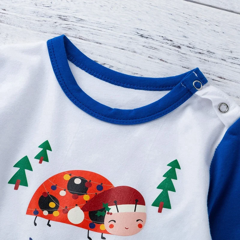 Детские хлопковые Костюмы Merry Christmas с длинными рукавами с персонажами из мультфильмов детская одежда с рисунком; детский комбинезон для детей