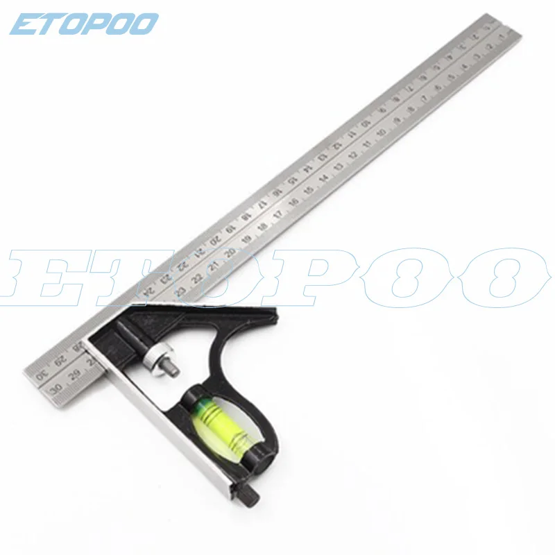 300MM Stainless Steel Multifunctional combination square Horizontal square Square ruler Measuring tools