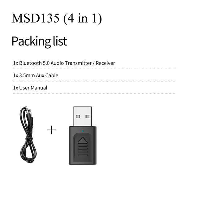 USB Bluetooth 5.0 Transmitter Receiver 