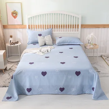 

Color double-layer flat bed King size beautiful geometric plaid bed linen Multicolor grid bed linen