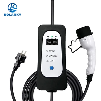 

5M 10M 16Amp Level 2 Portable EV Charger IEC 62196-2 Type 2 Car Charging Connector EU Plug
