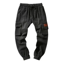 Mela, уличная одежда, джинсы, брюки карго, мужские, хорошие, много карманов, джинсовые штаны, эластичный пояс, шнурок, хип-хоп, шаровары, штаны, мужские комбинезоны