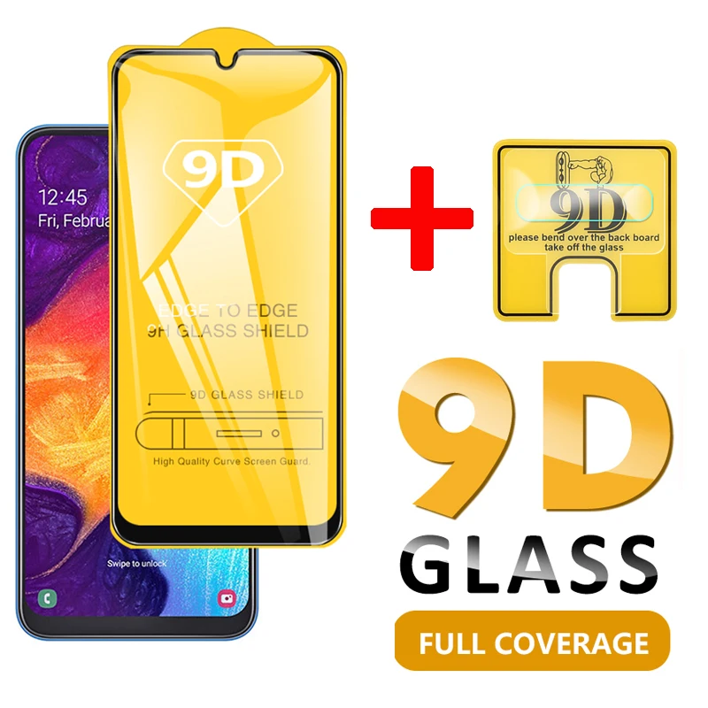 Для samsung Galaxy A70 A50 2019 9D 2 в 1 пленка для объектива камеры и Защитная экрана из
