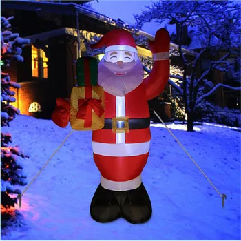 

38# Santa Claus Christmas Inflatable Santa Claus Yard Decoration Led Light Decor Indoor Outdoor Garden Christmas Ornaments