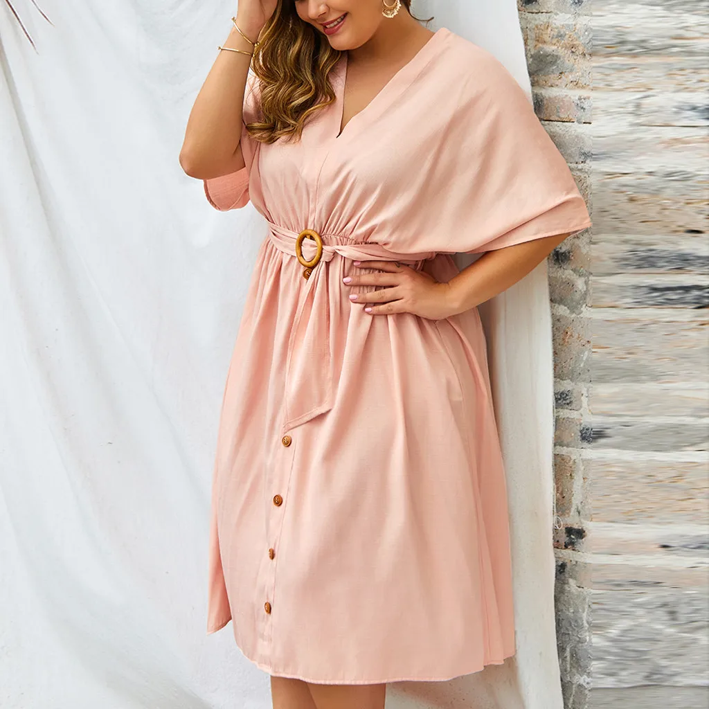 Женское платье, vestidos de verano vestido vadim ropa mujer, платья vestidos verano mujer, повседневное однотонное XL-4XL с коротким рукавом Z4