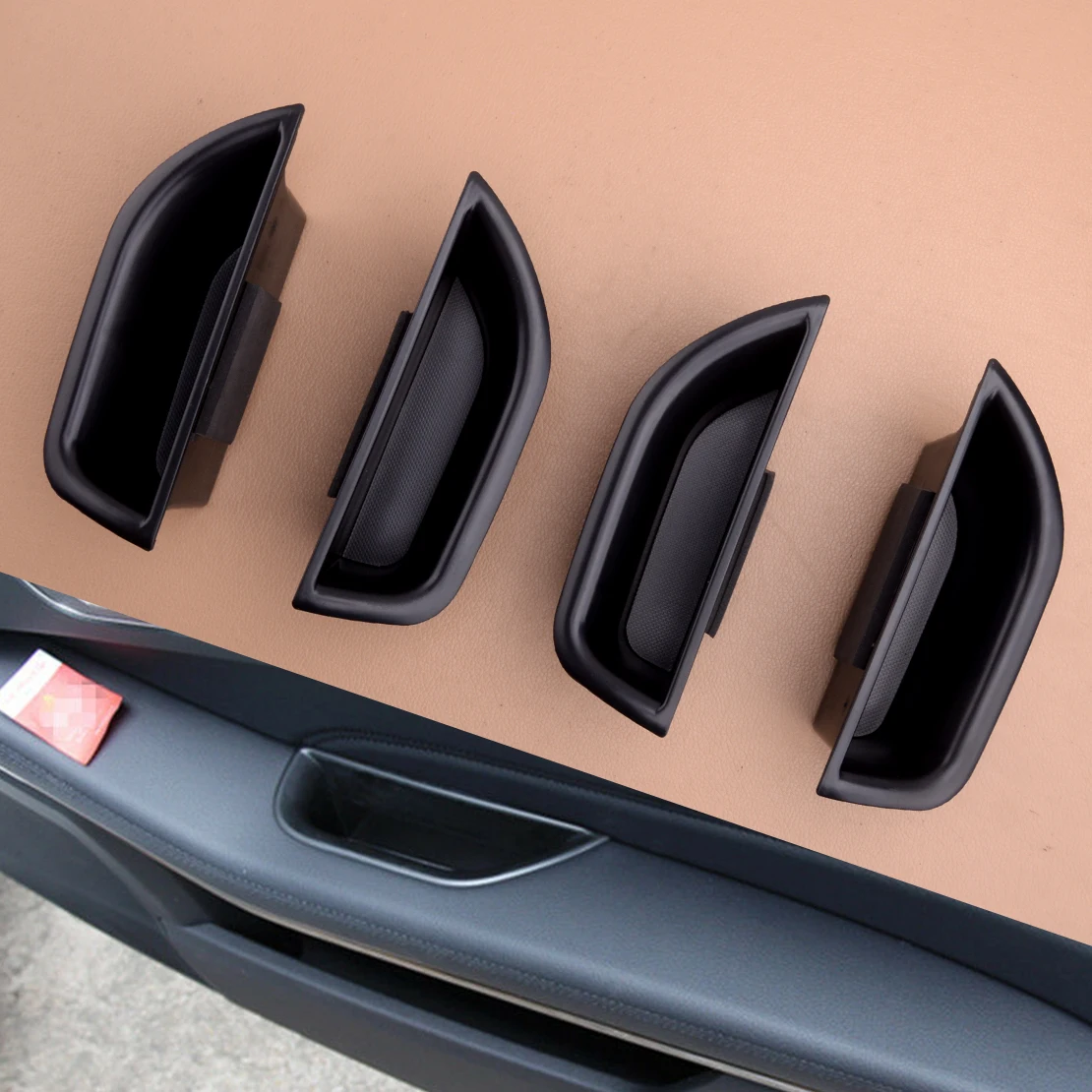 Черный Автомобильный внутренний подлокотник 4 шт./компл. ящик для хранения