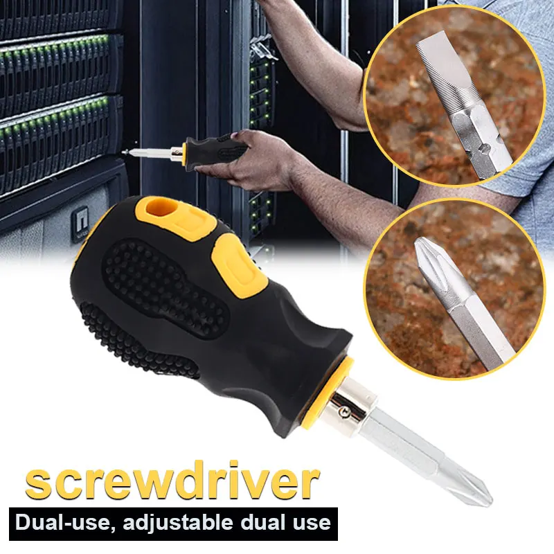

Metal Screwdriver Dual Purpose Screwdriver Black Yellow Tool Accessories Disassemble Household Appliances Hardware