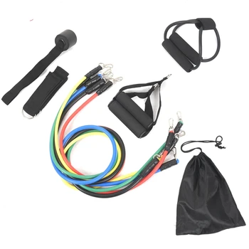 

11 Pcs/Set Latex Resistance Bands Crossfit Training Exercise Yoga Tubes Pull Rope,Rubber Expander Elastic Bands Fitness with Bag