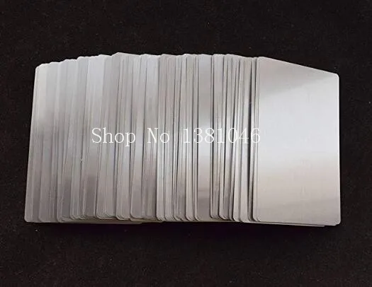 Silver Metal Blank Aluminum Business Cards For Laser Engraving 0.2mm Thickness