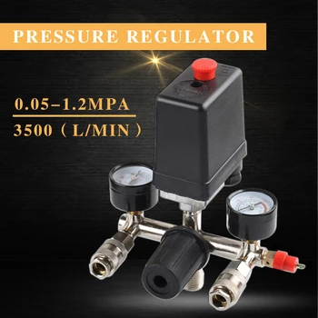 

0.05-1.2MPA Air Compressor Pump Pressure Switch Control Manifold Relief Regulator Control Valve Pressure Gauge