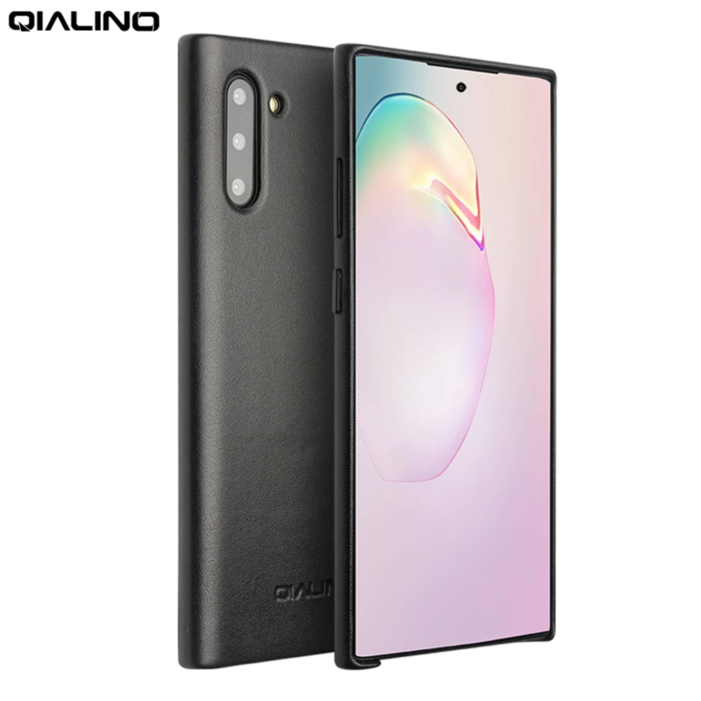QIALINO модный тонкий чехол из натуральной кожи для Samsung Galaxy Note 10 роскошный ультра