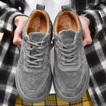 

New Arrival Men Casual Leather Mesh Shoes Original Men Youth Casual Footwear Wearable Mens Designer Sneakers Rubber Leather Shoe