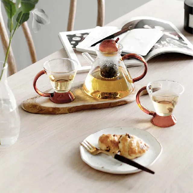 Nordic Transparent Glass Teapot Tea Cup Set Heat Resistant Kitchen Cup  Coffee Puer Teaware Jasmine Milk Oolong Black Tea Kettle