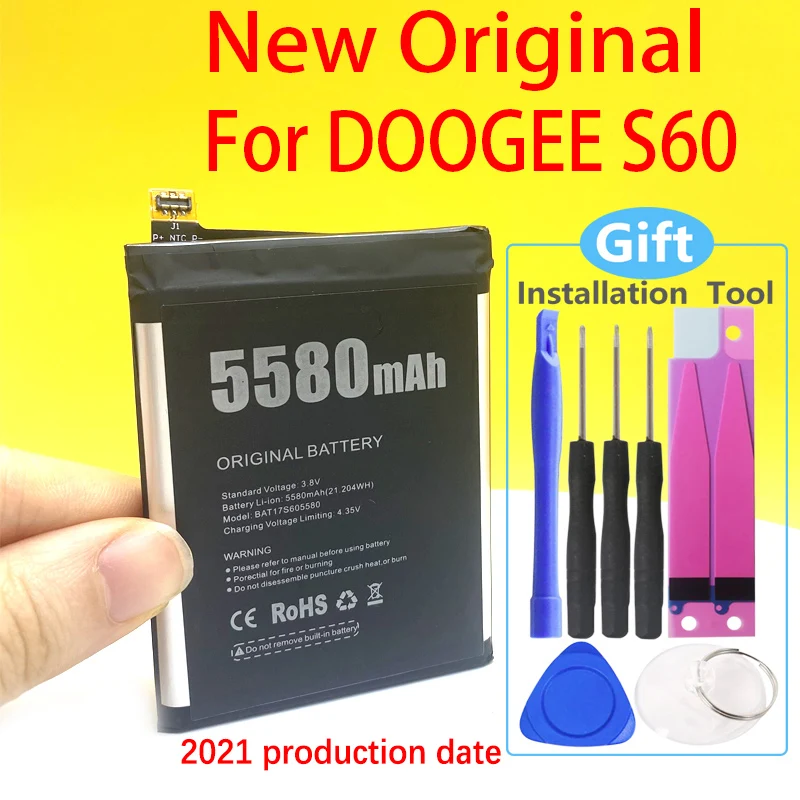 Аккумулятор Для DOOGEE S60 Lite BAT17M15580 BAT17S605580 5580 мАч в наличии для телефона | Мобильные