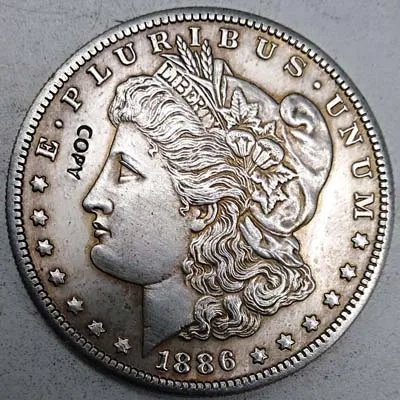 Копия монет США 1878-1921 MORGAN DOLLAR коллекционные монеты - Цвет: 1886