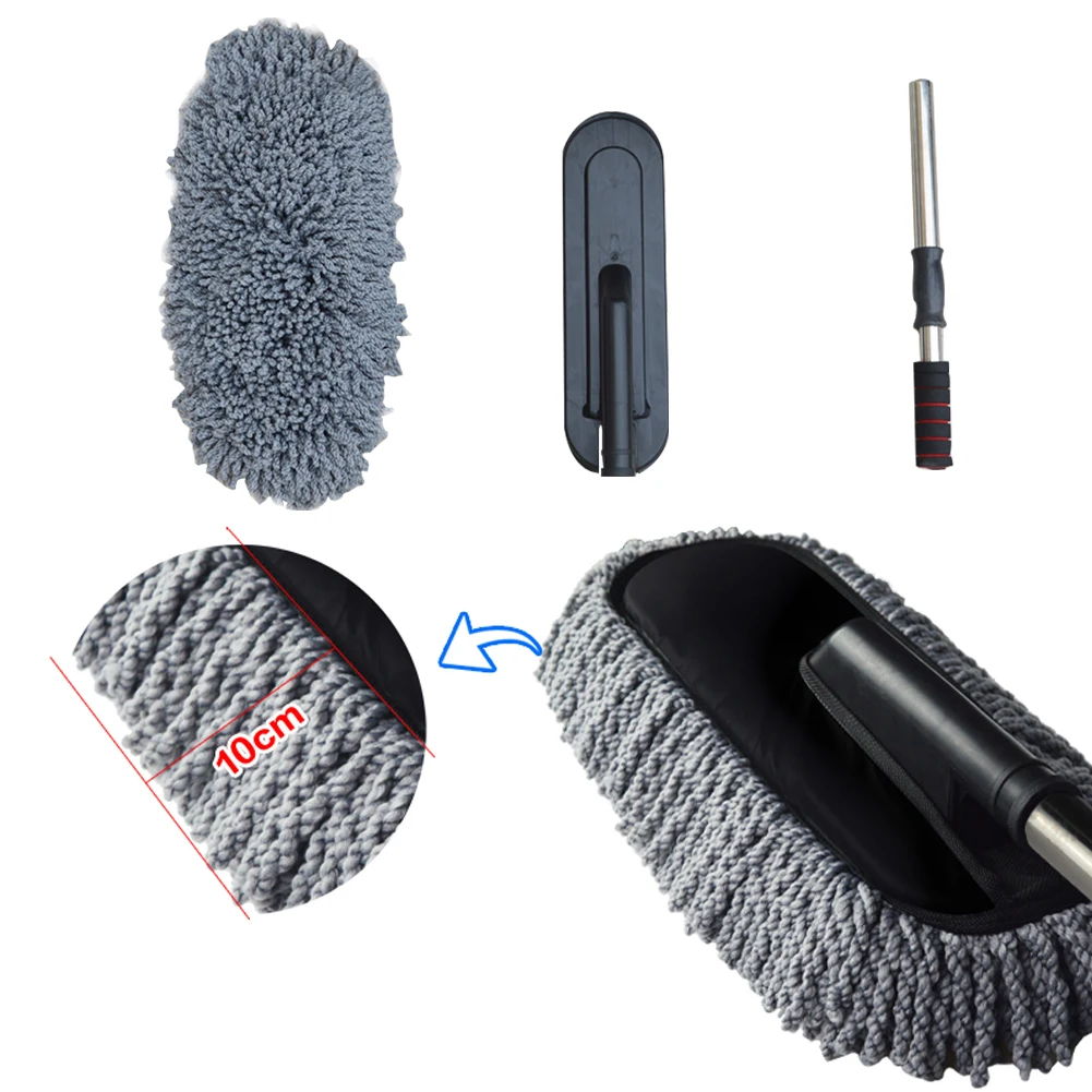 Car Duster, Multipurpose Microfiber Wash Brush Vehicle Interior and Exterior Cleaning Kit with Extendable Handle for Car or Home